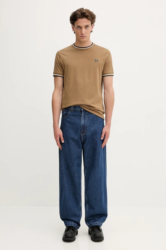 Bavlněné tričko Fred Perry M1588V zelená