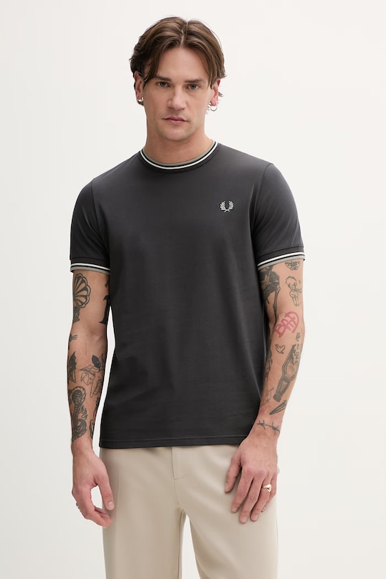 Fred Perry t-shirt bawełniany bawełna szary M1588V