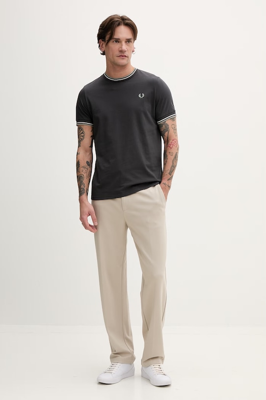 Fred Perry t-shirt bawełniany M1588V szary SS26