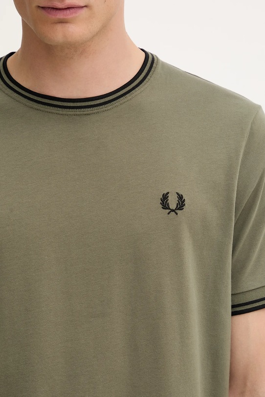 Bavlněné tričko Fred Perry zelená M1588V