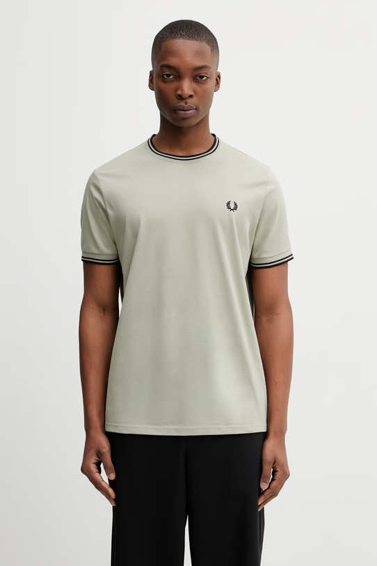 Fred Perry t-shirt bawełniany męski gładkie zielony M1588V