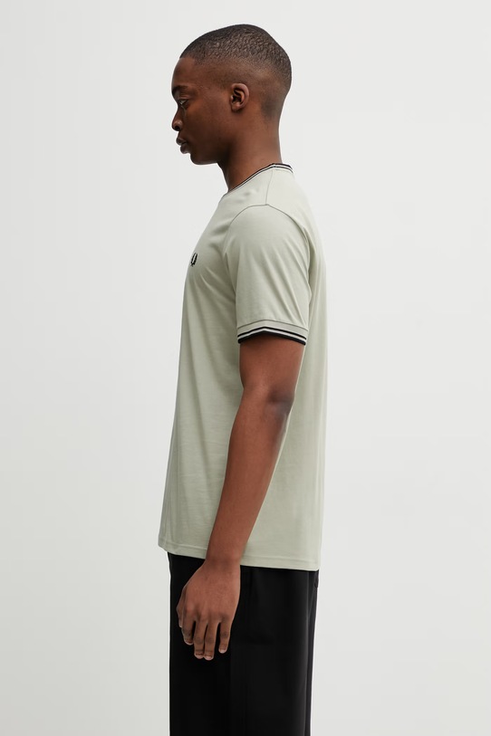 Fred Perry t-shirt bawełniany męski M1588V zielony SS26