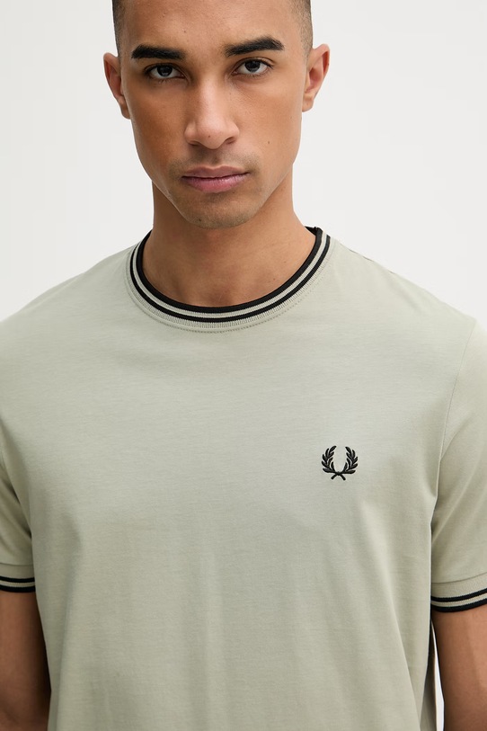 Fred Perry t-shirt męski bawełniany zielony M1588V