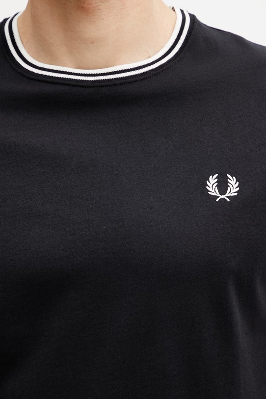 Fred Perry tricou de bumbac bărbătesc negru M1588V