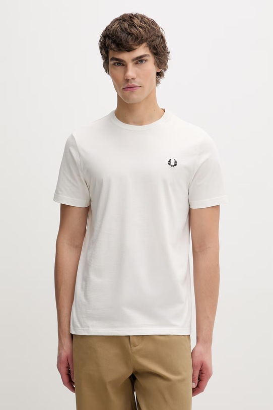 Fred Perry t-shirt bawełniany bawełna beżowy M1600V