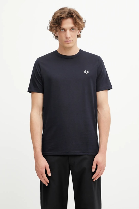 Fred Perry t-shirt bawełniany gładkie granatowy M1600V
