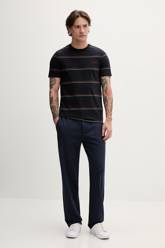 Fred Perry t-shirt bawełniany M1734 granatowy AW25