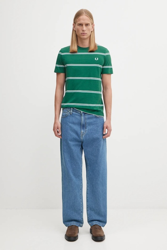 Βαμβακερό μπλουζάκι Fred Perry M1734 πράσινο