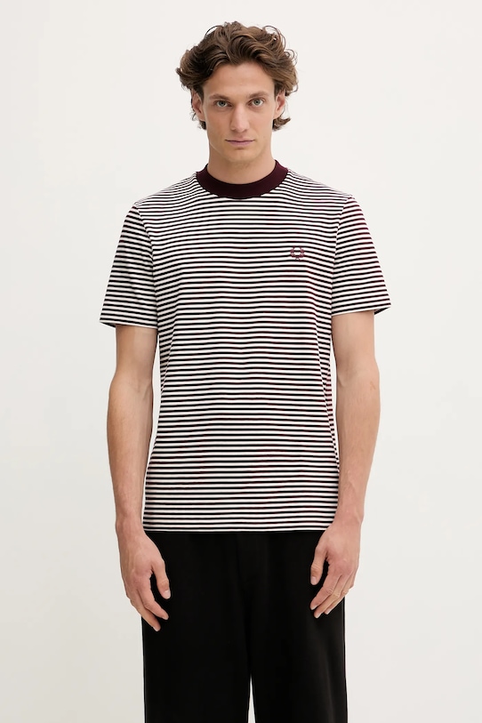 Бавовняна футболка Fred Perry візерунок бордо M6581