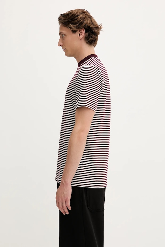 Бавовняна футболка Fred Perry M6581 бордо AW25