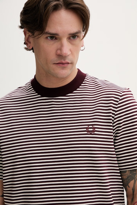 Fred Perry t-shirt bawełniany bordowy M6581