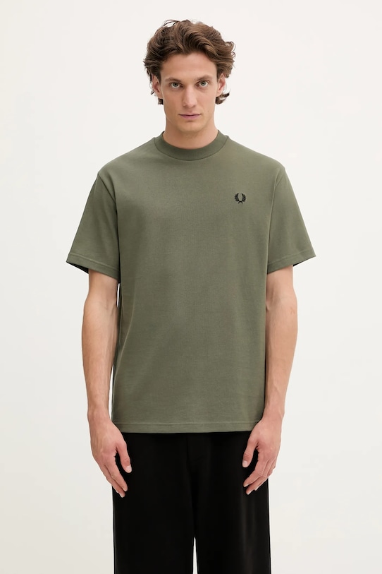 Fred Perry t-shirt bawełniany gładkie zielony M8710