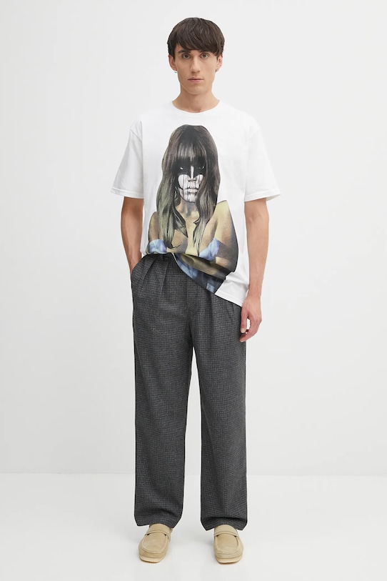 Fucking Awesome t-shirt in cotone Last Night PN20151 bianco