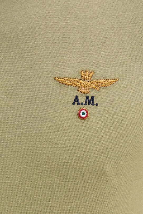 Βαμβακερό μπλουζάκι Aeronautica Militare TS1580UJ00372 πράσινο