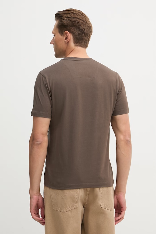 Odzież Aeronautica Militare t-shirt bawełniany TS1580UJ00372 brązowy