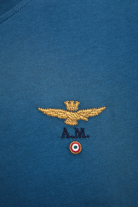 Хлопковая футболка Aeronautica Militare голубой TS1580UJ00372