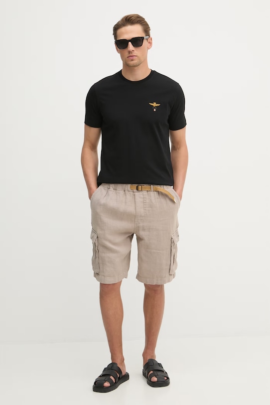 Бавовняна футболка Aeronautica Militare TS1580UJ00372 чорний SS26