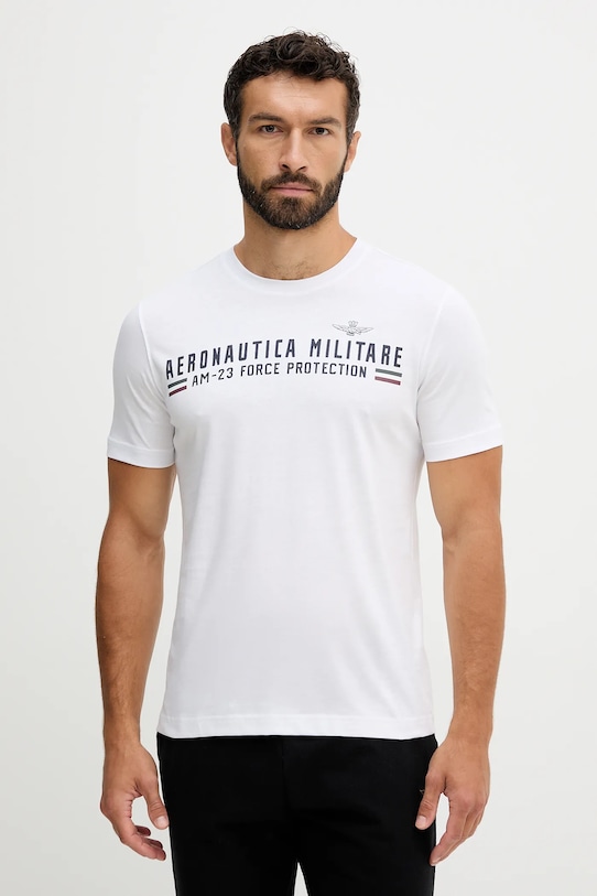 Pamučna majica Aeronautica Militare pamuk bijela TS1942UJ00538