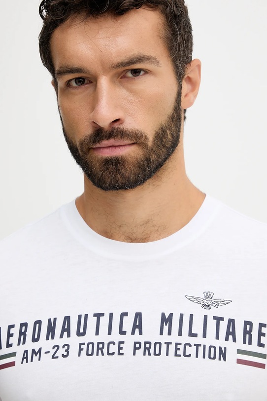 Aeronautica Militare t-shirt in cotone bianco TS1942UJ00538