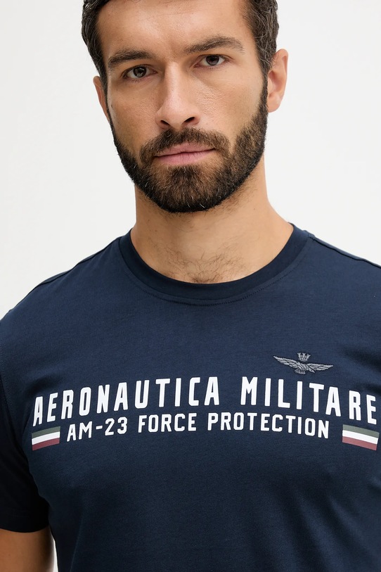 Одежда Хлопковая футболка Aeronautica Militare TS1942UJ00538 тёмно-синий