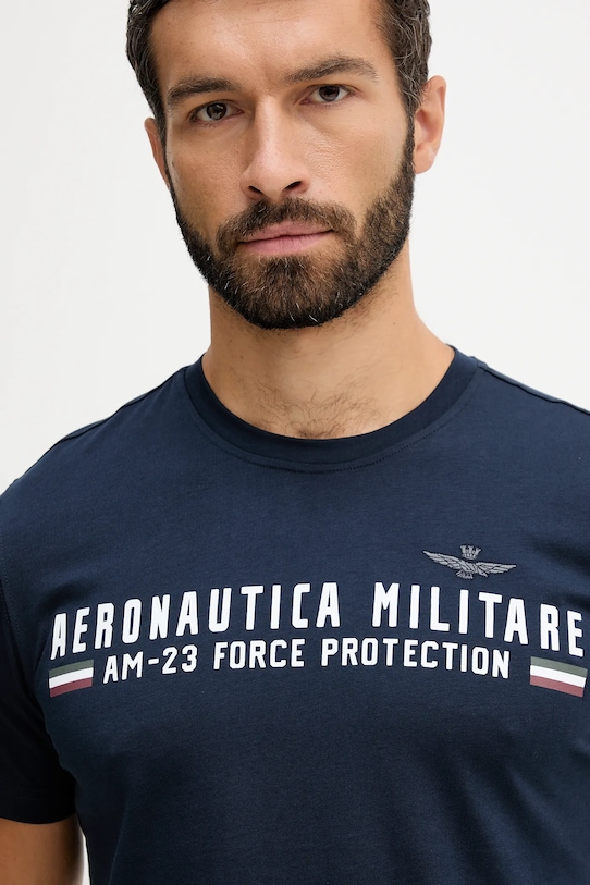 Oblečenie Bavlnené tričko Aeronautica Militare TS1942UJ00538 tmavomodrá
