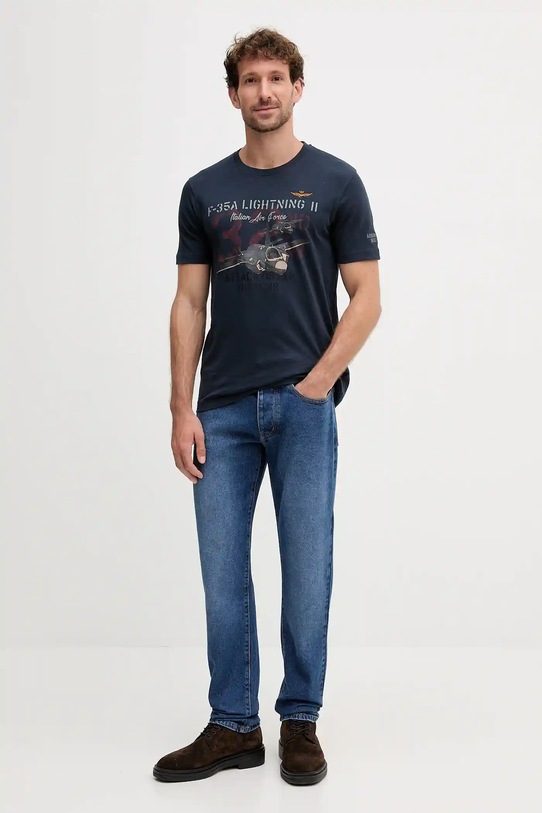 Aeronautica Militare tricou din bumbac TS2472UJ00708 bleumarin AW25