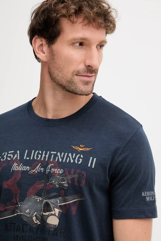 Aeronautica Militare tricou din bumbac bleumarin TS2472UJ00708