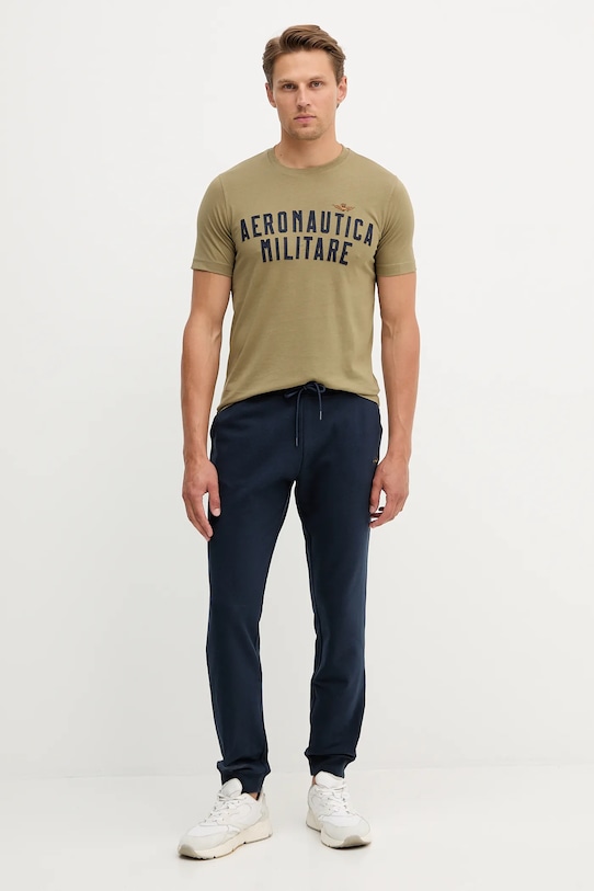 Βαμβακερό μπλουζάκι Aeronautica Militare TS2478UJ00641 πράσινο AW25