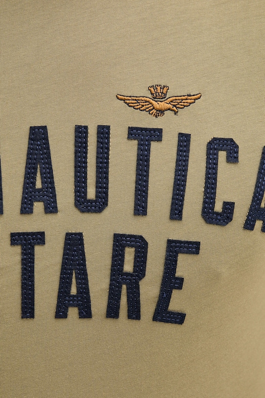 Βαμβακερό μπλουζάκι Aeronautica Militare TS2478UJ00641 πράσινο