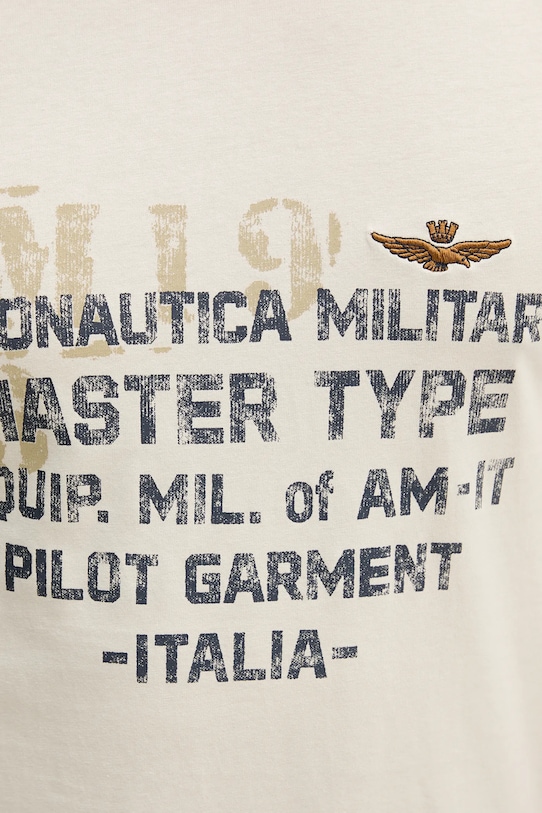 Βαμβακερό μπλουζάκι Aeronautica Militare TS2479UJ00641 μπεζ