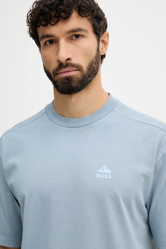 BOSS Orange t-shirt bawełniany niebieski 50551642