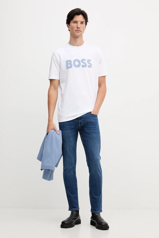 BOSS Orange t-shirt bawełniany 50554616 biały AW25