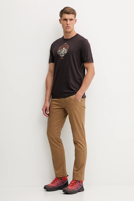 Smartwool t-shirt sportowy SW002977 brązowy AW25