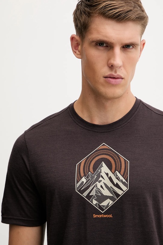 Smartwool t-shirt sportowy brązowy SW002977