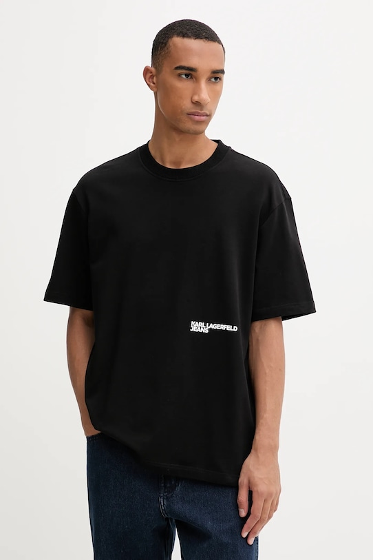 Îmbrăcăminte Karl Lagerfeld Jeans tricou din bumbac A4M17030 negru