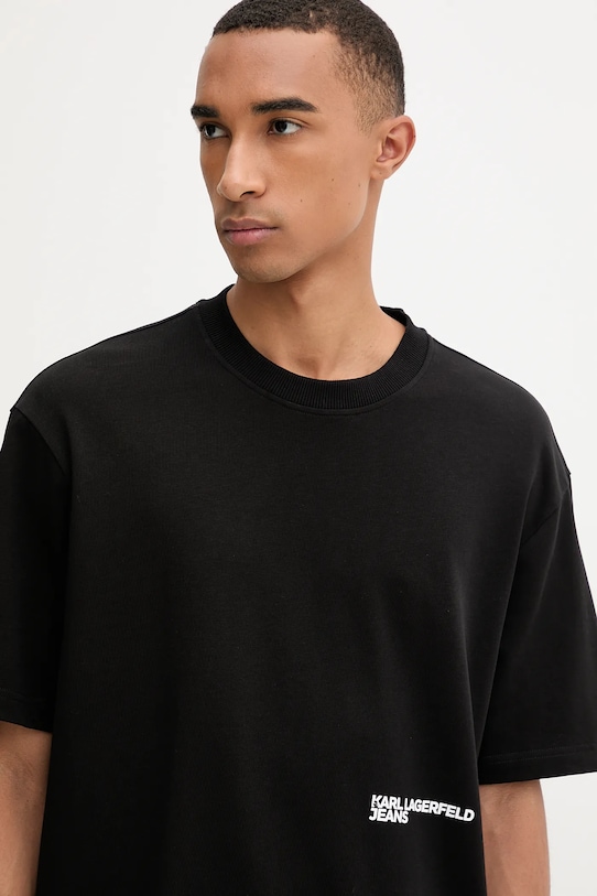 Karl Lagerfeld Jeans tricou din bumbac negru A4M17030