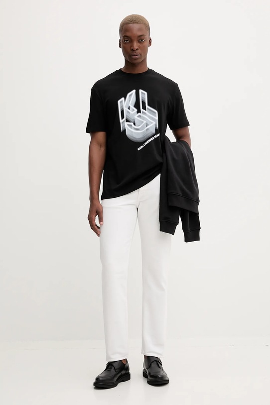 Karl Lagerfeld Jeans t-shirt bawełniany A4M17023 czarny AW25