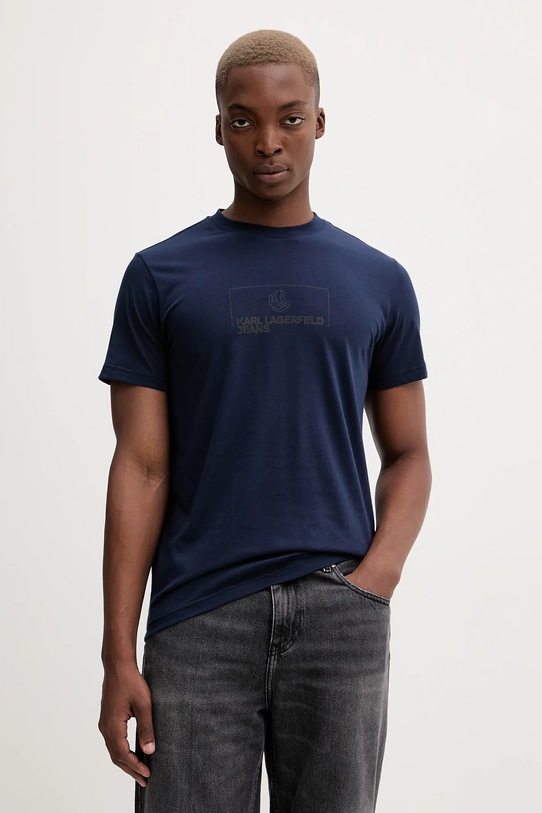 Karl Lagerfeld Jeans tricou din bumbac print bleumarin A4M17020