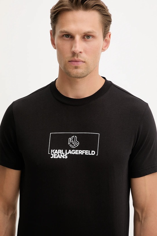 Karl Lagerfeld Jeans t-shirt bawełniany czarny A4M17020