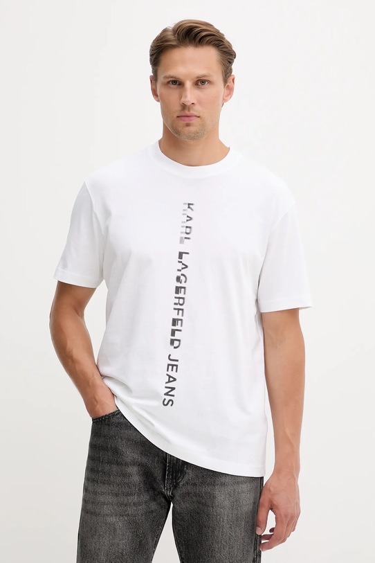 Bavlnené tričko Karl Lagerfeld Jeans potlač biela A4M17021