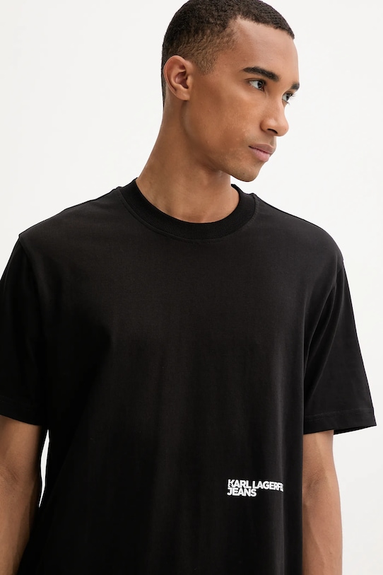 Бавовняна футболка Karl Lagerfeld Jeans чорний A4M17024