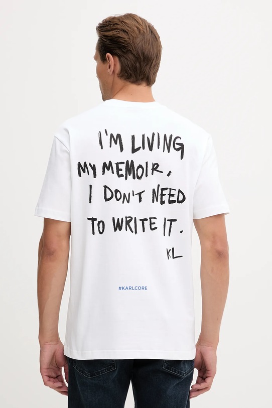 Karl Lagerfeld Jeans t-shirt bawełniany nadruk biały A4M17027