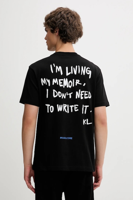 Бавовняна футболка Karl Lagerfeld Jeans бавовна чорний A4M17027