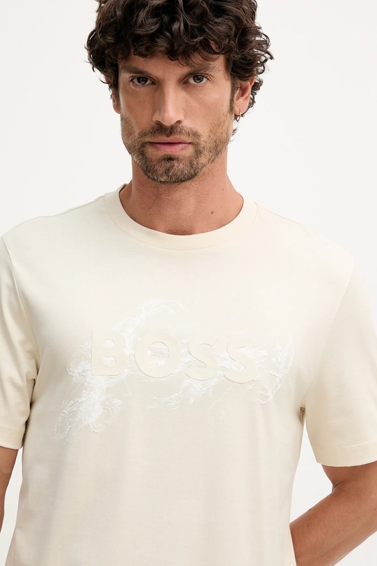 BOSS tricou din bumbac bej 50549282