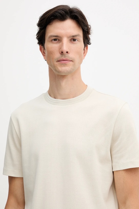 Хлопковая футболка BOSS бежевый 50549601