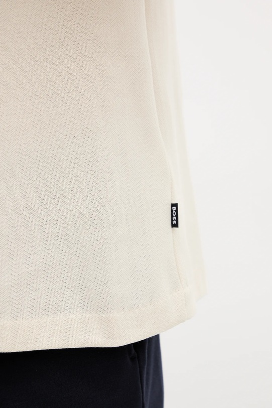 Хлопковая футболка BOSS 50549601 бежевый