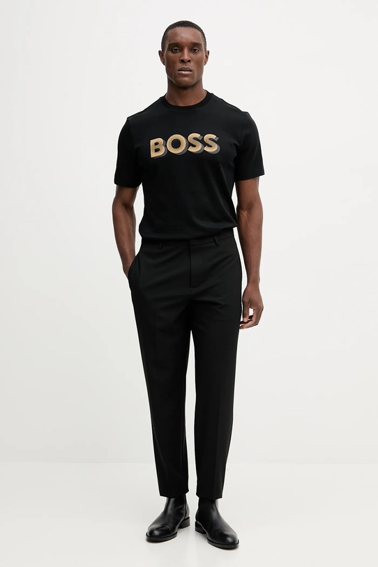 BOSS t-shirt bawełniany 50551902 czarny AW25
