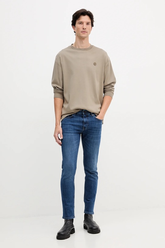 BOSS longsleeve bawełniany 50557846 zielony AW25