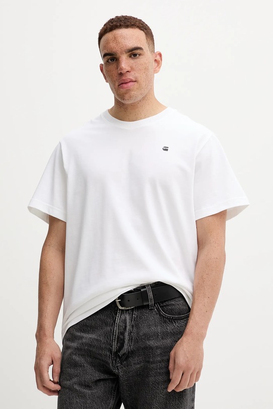 G-Star t-shirt bawełniany nadruk biały D26839.C784
