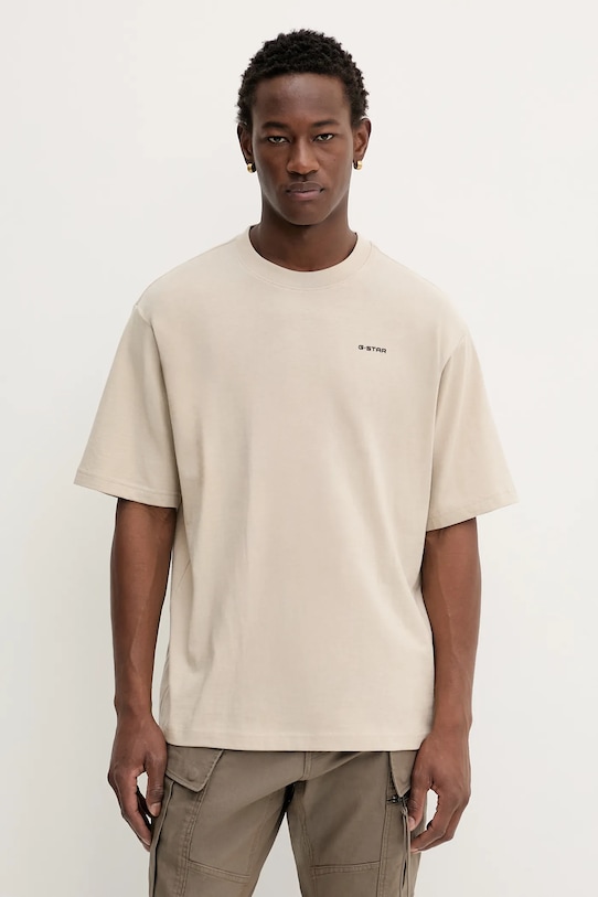 G-Star t-shirt bawełniany bawełna beżowy D26817.D593